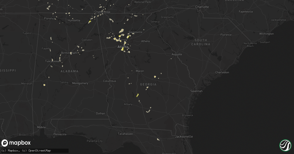 Hail map in Georgia on June 27, 2025