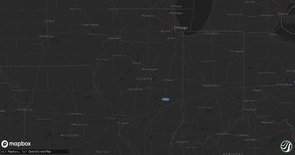 Hail map in Illinois on June 27, 2025