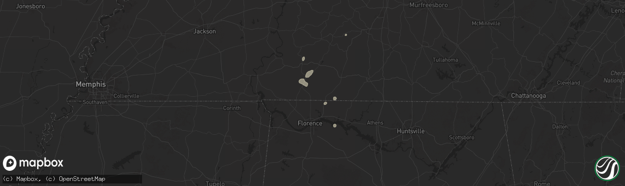 Hail map in Iron City, TN on June 27, 2025