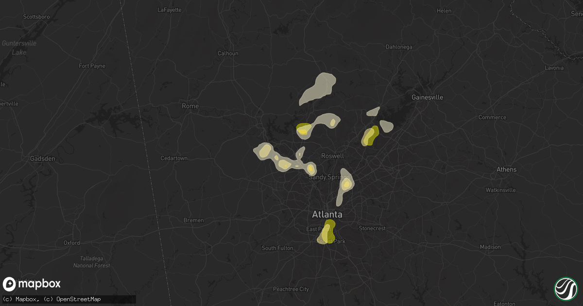 Hail map in Kennesaw, GA on June 27, 2025
