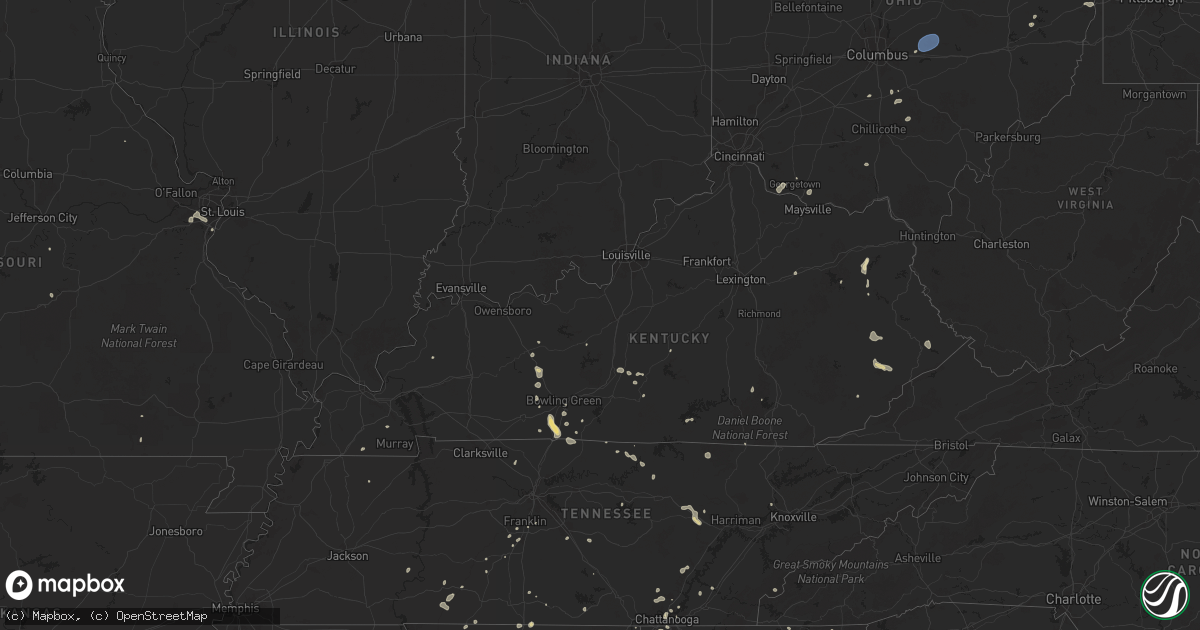 Hail map in Kentucky on June 27, 2025