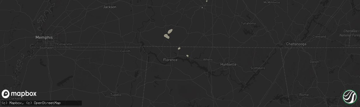 Hail map in Killen, AL on June 27, 2025