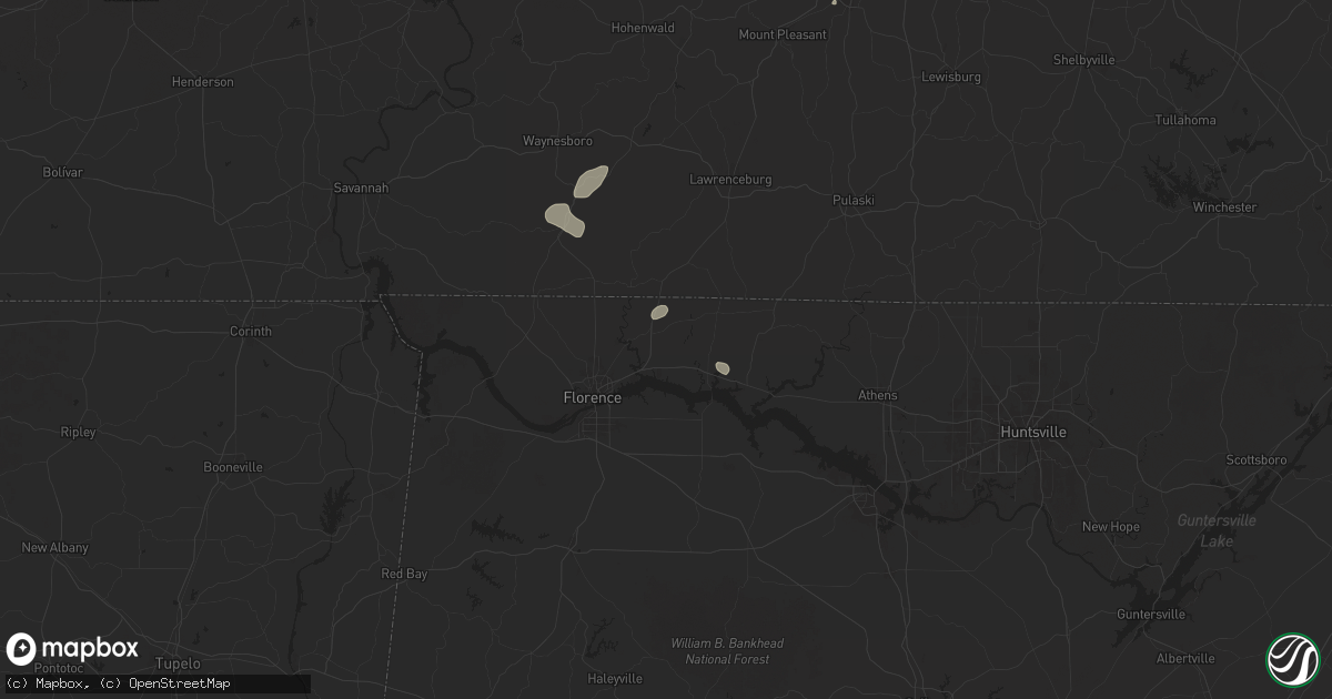Hail map in Killen, AL on June 27, 2025