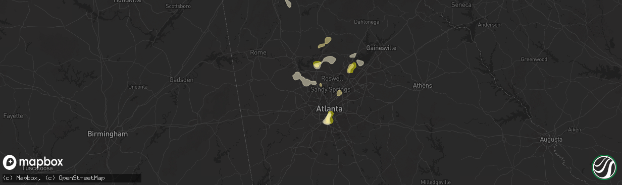 Hail map in Marietta, GA on June 27, 2025