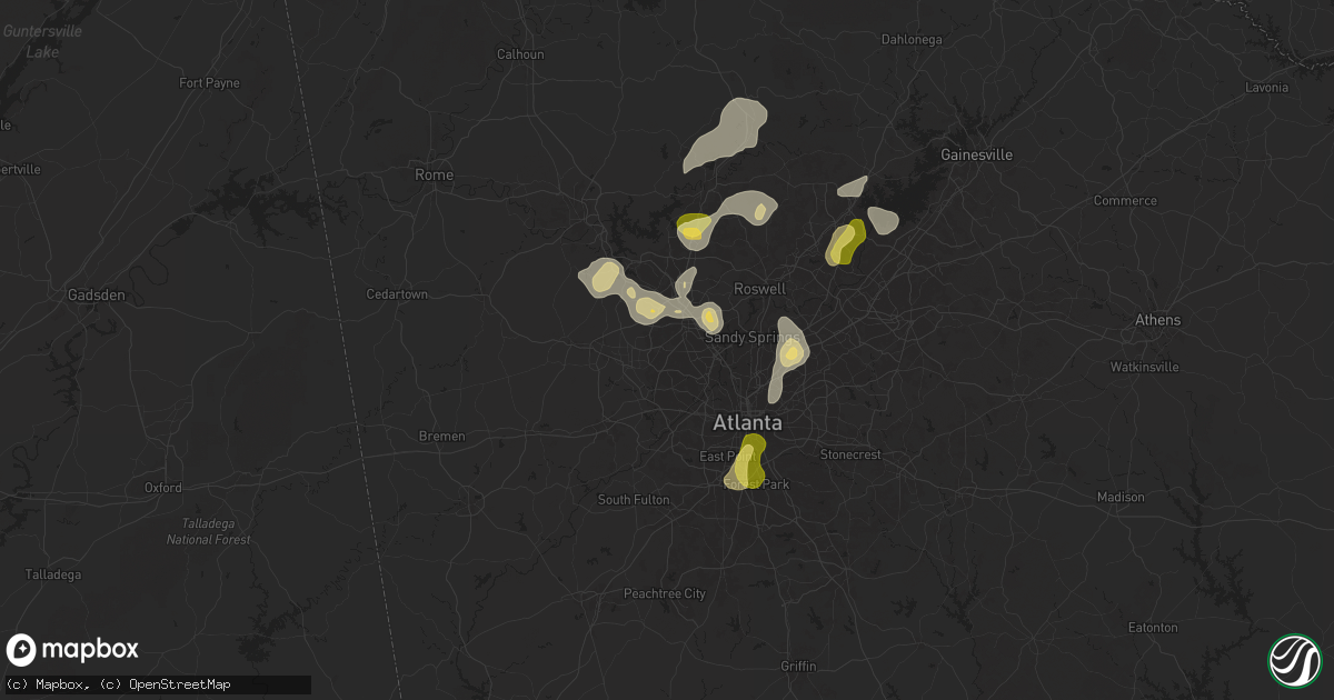 Hail map in Marietta, GA on June 27, 2025