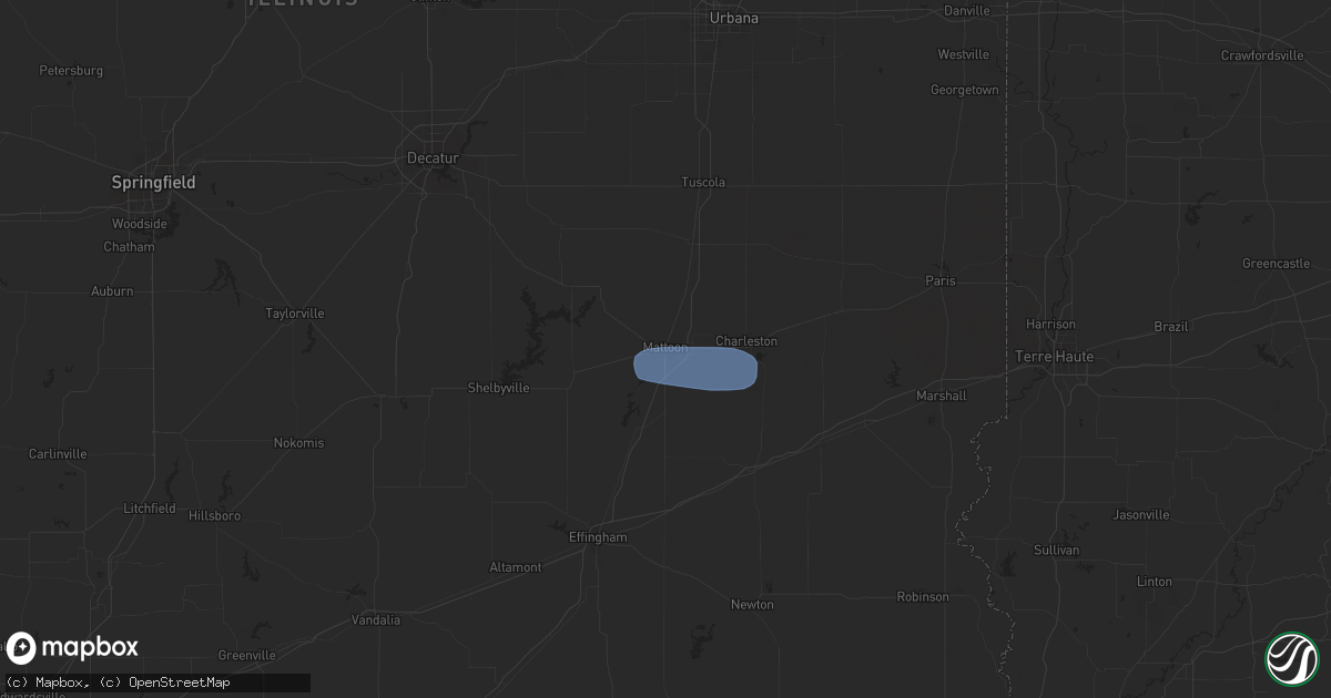Hail map in Mattoon, IL on June 27, 2025