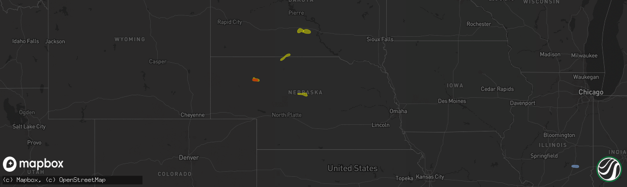 Hail map in Nebraska on June 27, 2025