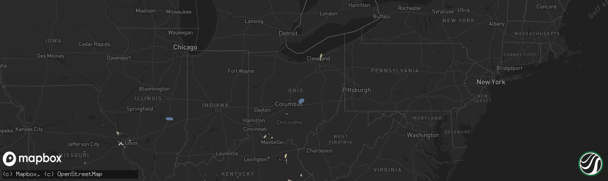Hail map in Ohio on June 27, 2025