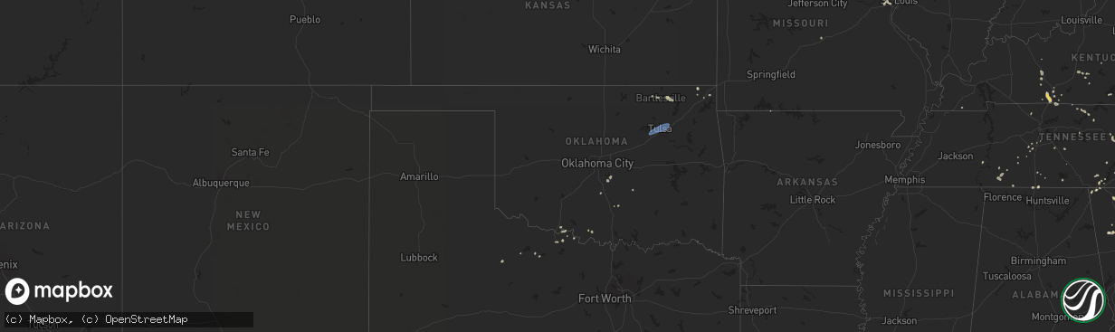 Hail map in Oklahoma on June 27, 2025