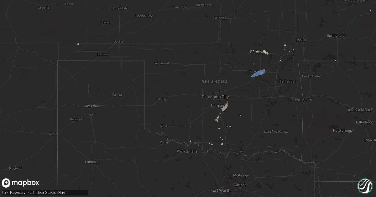 Hail map in Oklahoma on June 27, 2025