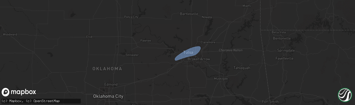 Hail map in Sand Springs, OK on June 27, 2025