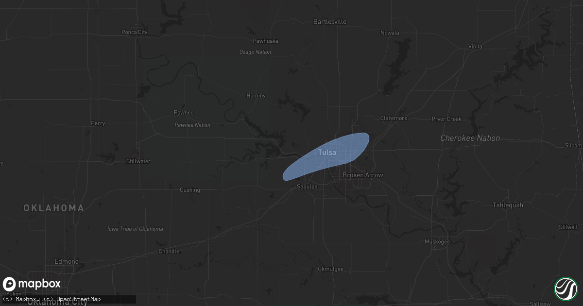 Hail map in Sand Springs, OK on June 27, 2025