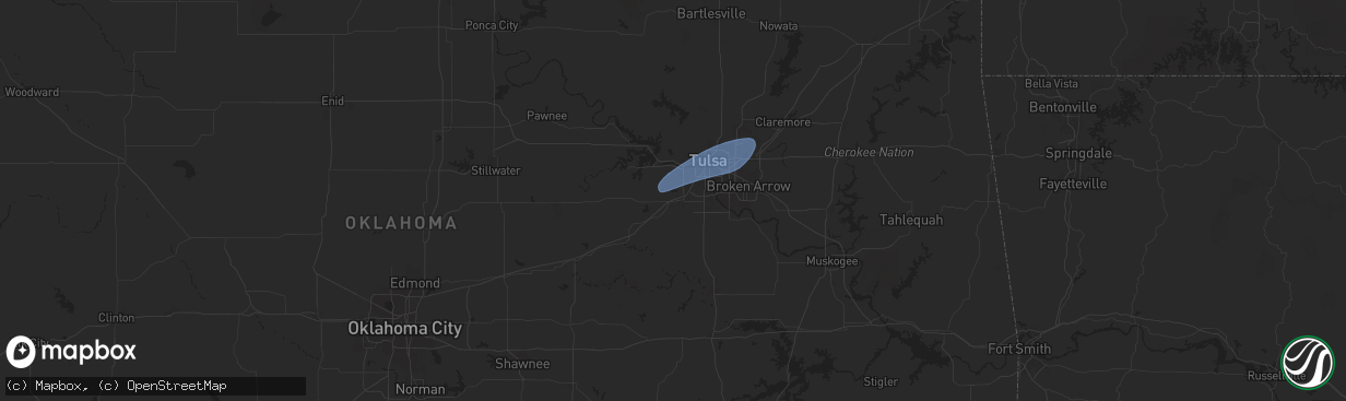 Hail map in Sapulpa, OK on June 27, 2025