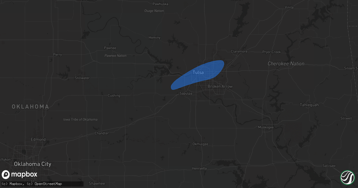 Hail map in Sapulpa, OK on June 27, 2025