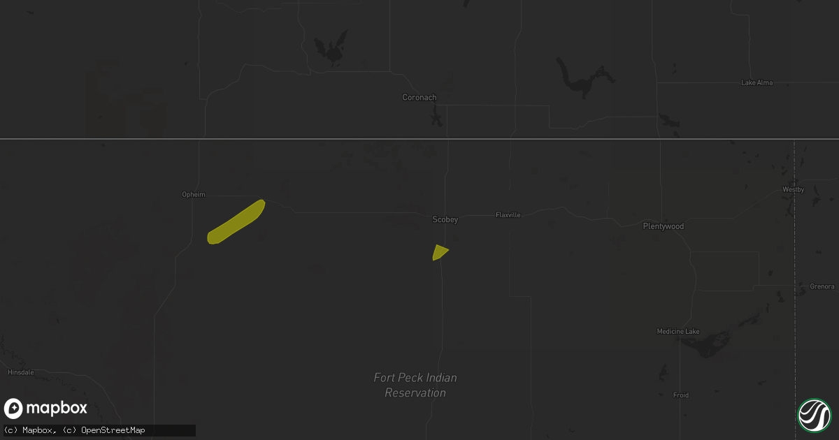Hail map in Scobey, MT on June 27, 2025