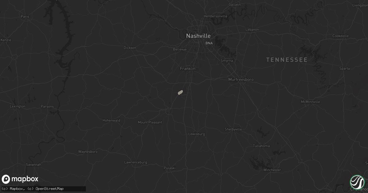 Hail map in Spring Hill, TN on June 27, 2025