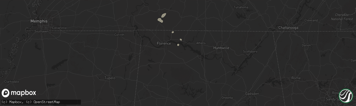 Hail map in Town Creek, AL on June 27, 2025