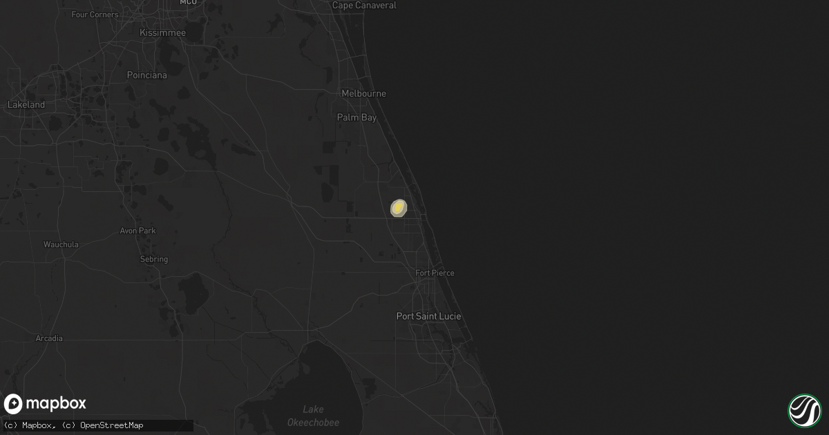 Hail map in Vero Beach, FL on June 27, 2025