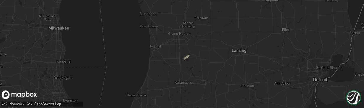 Hail map in Wayland, MI on June 27, 2025