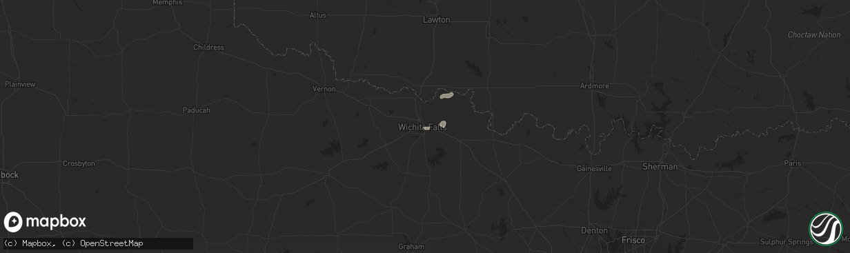 Hail map in Wichita Falls, TX on June 27, 2025