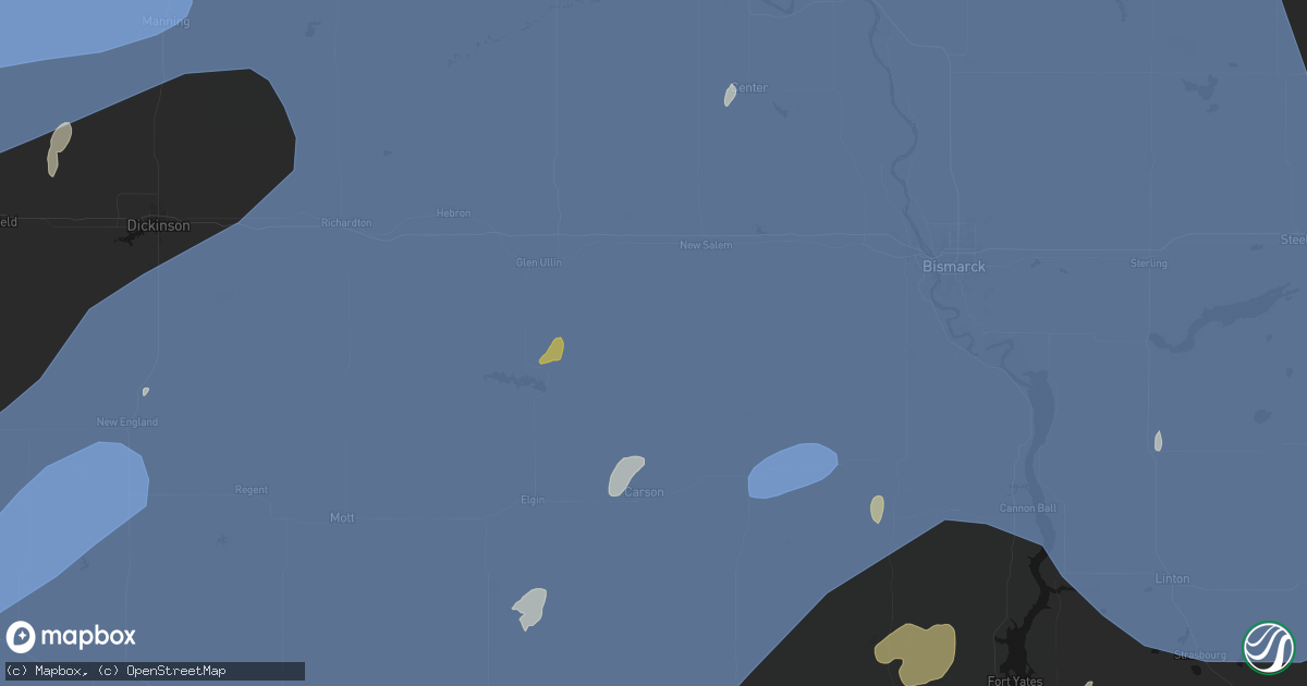 Hail map in Almont, ND on June 27, 2026