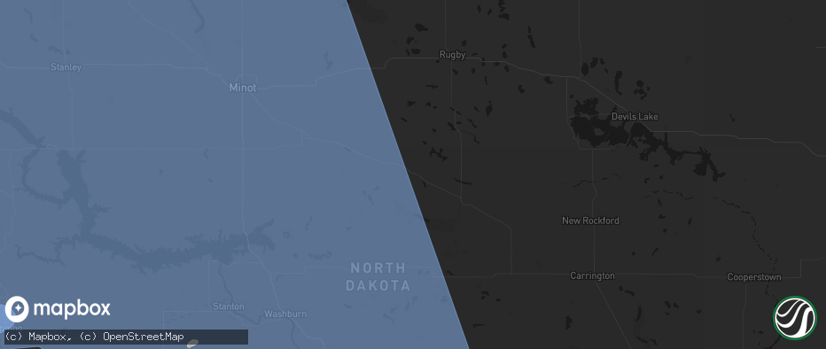Hail map in Anamoose, ND on June 27, 2026