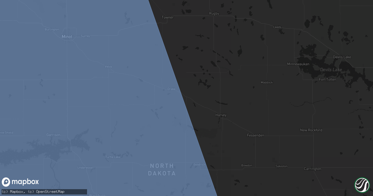 Hail map in Anamoose, ND on June 27, 2026