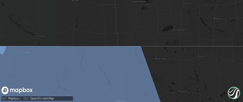 Hail map in Antler, ND on June 27, 2026