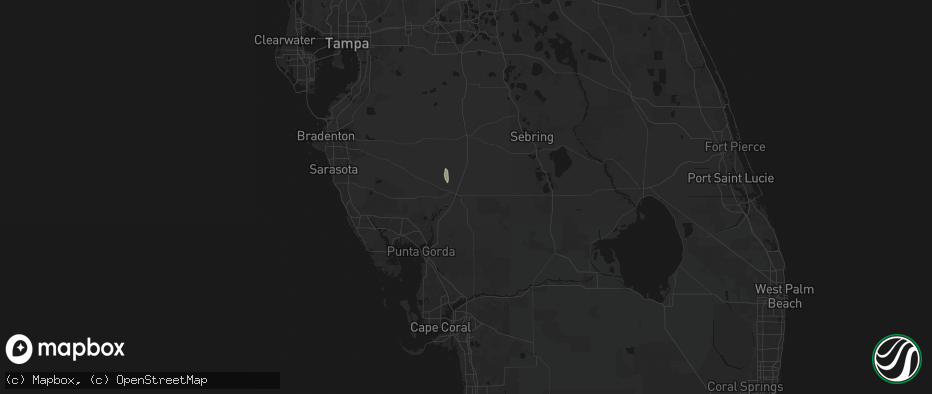 Hail map in Arcadia, FL on June 27, 2026