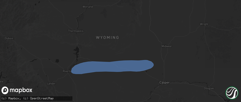 Hail map in Arminto, WY on June 27, 2026