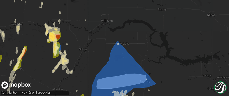 Hail map in Arnegard, ND on June 27, 2026