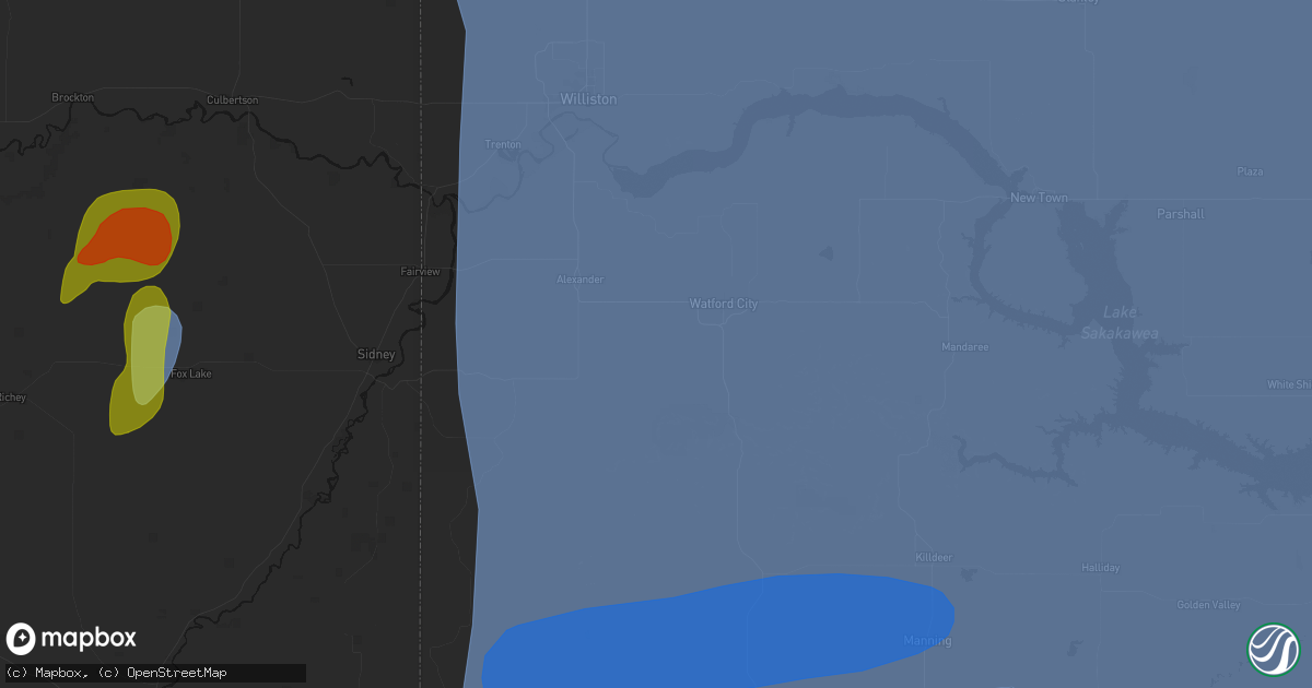 Hail map in Arnegard, ND on June 27, 2026