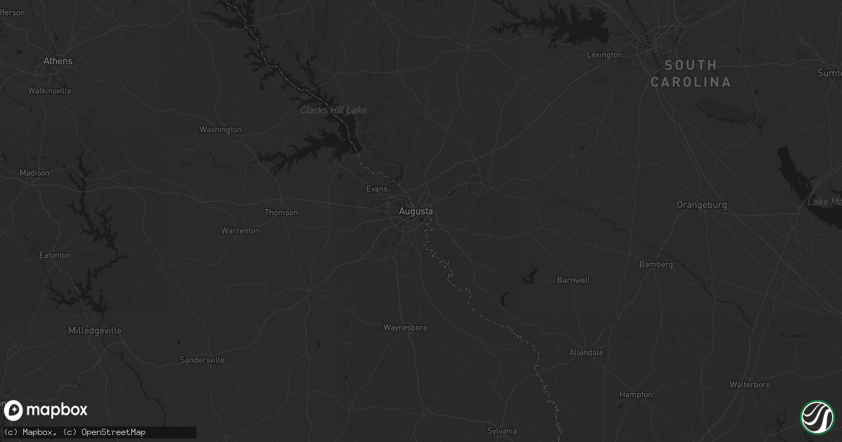 Hail map in Augusta, GA on June 27, 2026