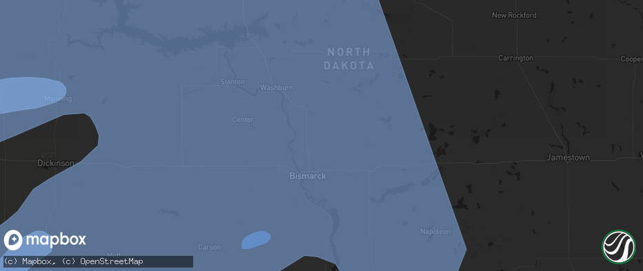 Hail map in Baldwin, ND on June 27, 2026