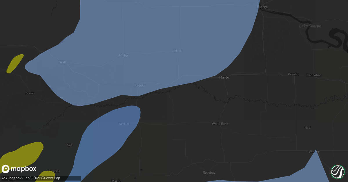 Hail map in Belvidere, SD on June 27, 2026