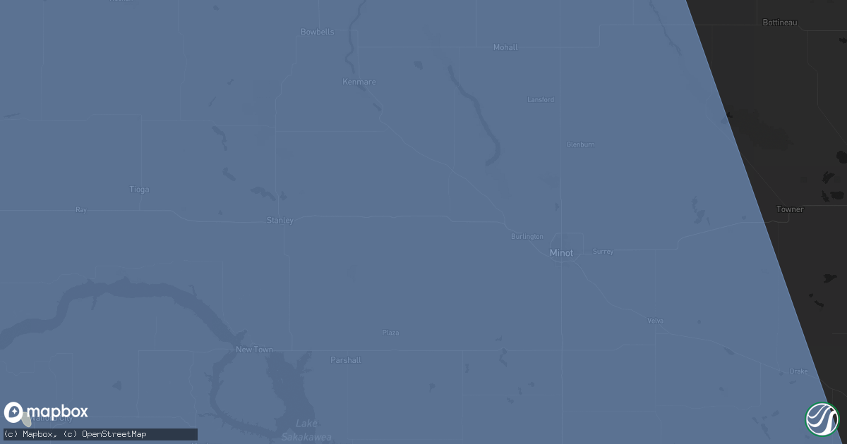 Hail map in Berthold, ND on June 27, 2026