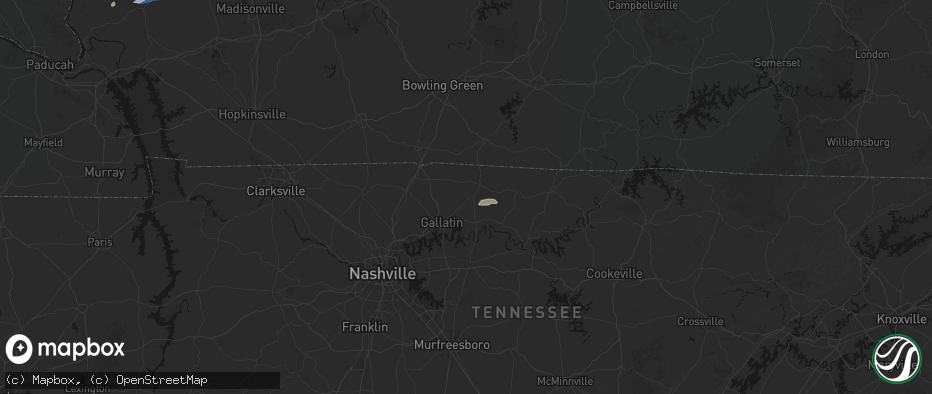 Hail map in Bethpage, TN on June 27, 2026