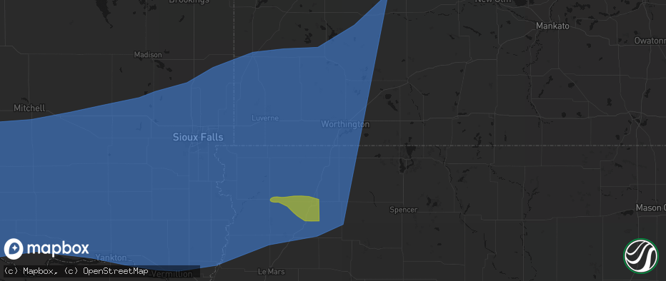 Hail map in Bigelow, MN on June 27, 2026