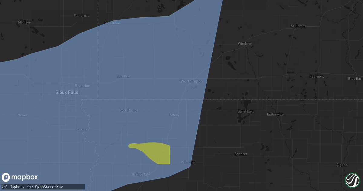 Hail map in Bigelow, MN on June 27, 2026