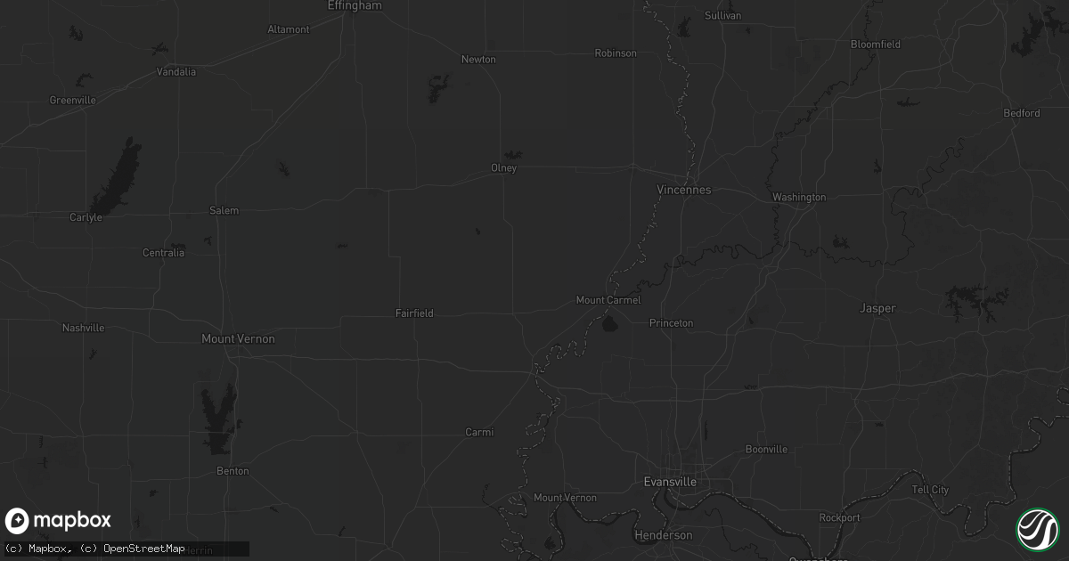 Hail map in Bone Gap, IL on June 27, 2026