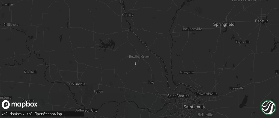 Hail map in Bowling Green, MO on June 27, 2026