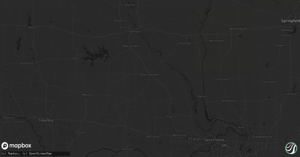 Hail map in Bowling Green, MO on June 27, 2026