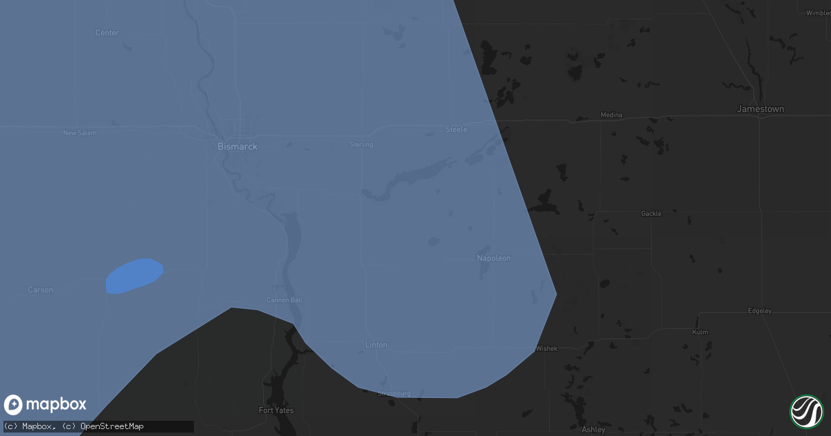 Hail map in Braddock, ND on June 27, 2026