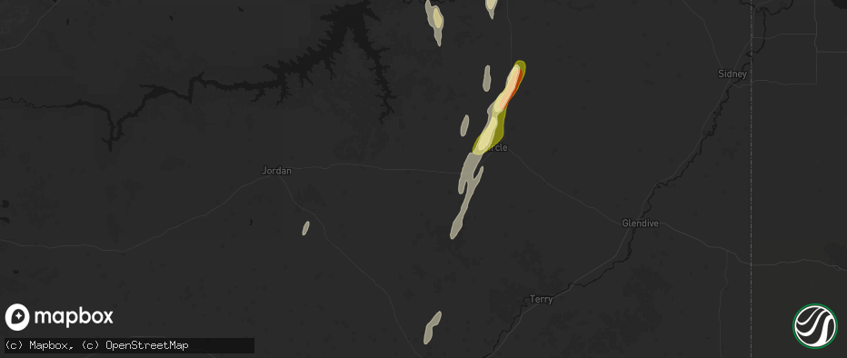 Hail map in Brockway, MT on June 27, 2026