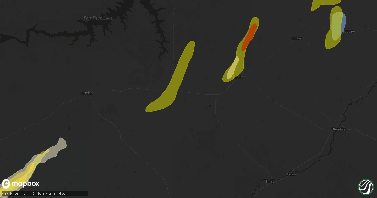 Hail map in Brockway, MT on June 27, 2026