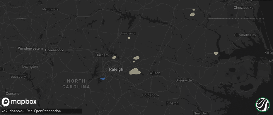 Hail map in Bunn, NC on June 27, 2026