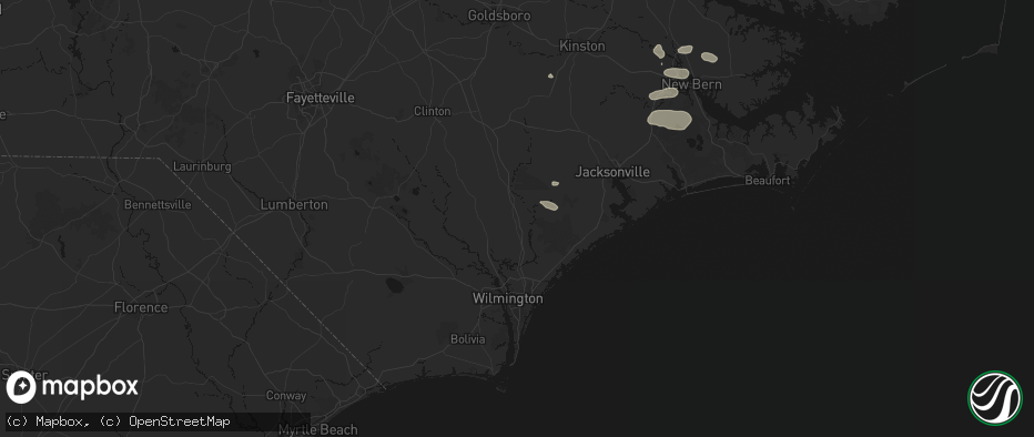 Hail map in Burgaw, NC on June 27, 2026