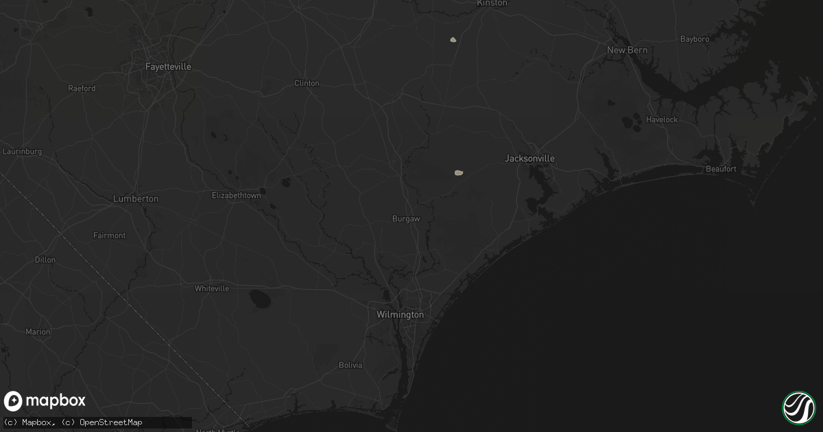 Hail map in Burgaw, NC on June 27, 2026