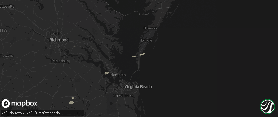 Hail map in Cape Charles, VA on June 27, 2026