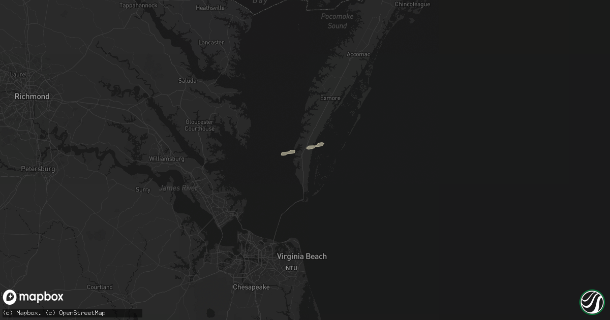 Hail map in Cape Charles, VA on June 27, 2026